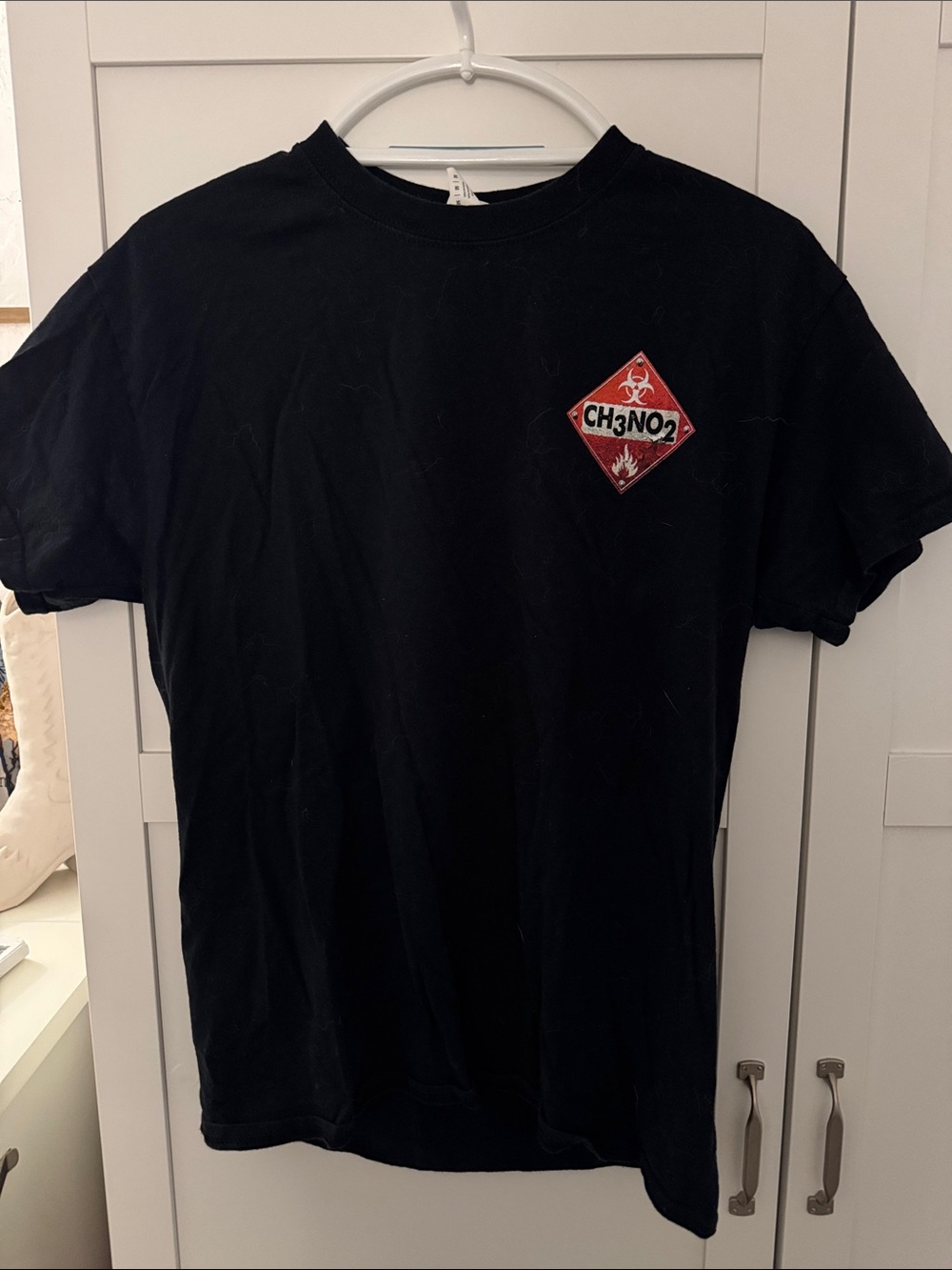 Gildan Black Short Sleeve Tee with Red Chemical Diamond Patch